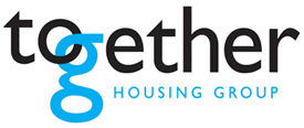 Logo of Together Housing Group with "together" in black and "G" in blue, followed by "HOUSING GROUP" in smaller blue letters.