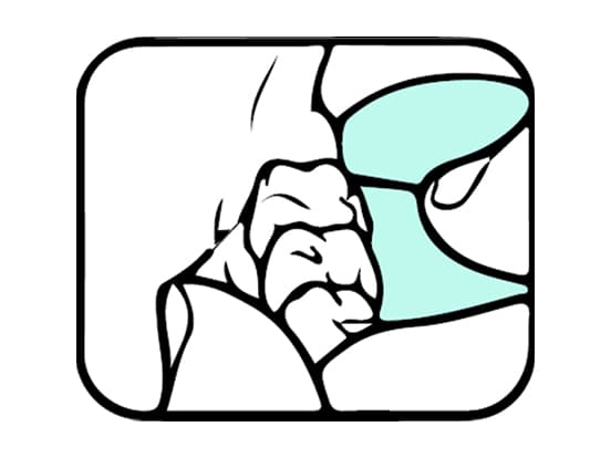 How to floss your teeth illustration - step 4