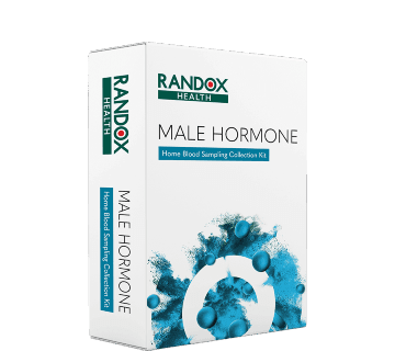 A randox Male Hormone at home health test kit box